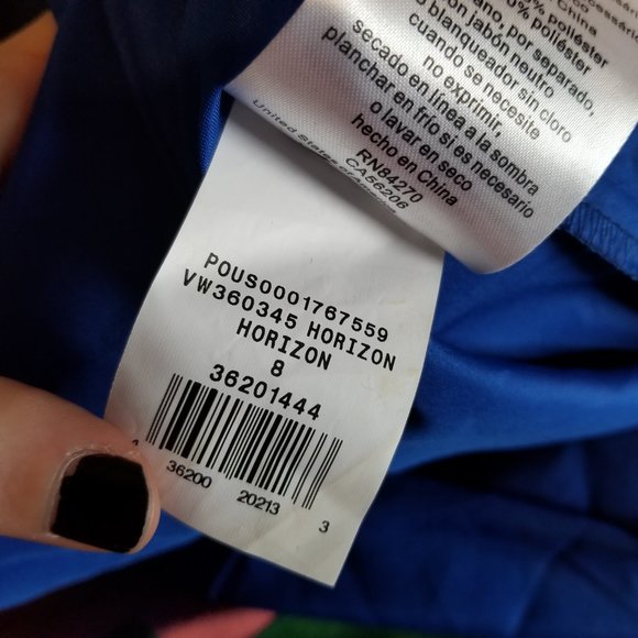 White by Vera Wang V Neck Halter Gown With Sash Horizon Blue Women's Size 8 - Picture 7 of 7